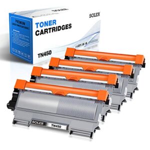 compatible tn450 tn 450 tn-450 tn 420 tn420 tn-420 black toner cartridge for brother hl-2280dw hl-2270dw hl-2240 mfc-7240 mfc-7860dw mfc-7460dn dcp-7065dn hl-2240d printer (4 x toner)