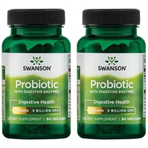 swanson probiotic with digestive enzymes 5 billion cfu 60 veg capsules (2 pack)