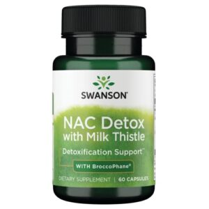 swanson nac detox with milk thistle – with broccophane 60 caps