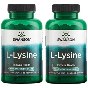 swanson amino acid ajipure l-lysine pharmaceutical grade 500 milligrams 90 veg capsules (2 pack)