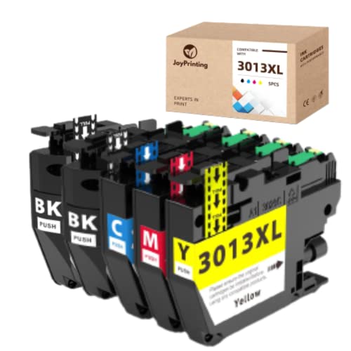 JoyPrinting LC3013XL Ink Cartridges Replacement for Brother LC-3013 LC3011 LC 3013 Compatible with Brother MFC-J491DW MFC-J497DW MFC-J690DW MFC-J895DW (2 Black, 1 Cyan, 1 Magenta, 1 Yellow, 5 Pack)