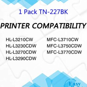 EASYPRINT (1-Pack, Black) Compatible TN-227 Toner Cartridge TN-227 Black Used for Brother HL-L3210CW L3230CDW L3710CDW L3270CDW DPC-L3550CDW MFC-L3710CW L3750CDW L3770CDW Printer