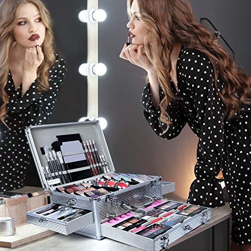 FantasyDay All-in-one Holiday Make up Gift Set | Makeup Kit for Women Full Kit Essential Starter Bundle Include Eyeshadow Palette Lipstick Blush Foundation Concealer Face Powder Mascara Lipgloss Brush