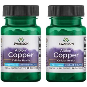 swanson albion chelated copper 2 milligrams 60 capsules (2 pack)