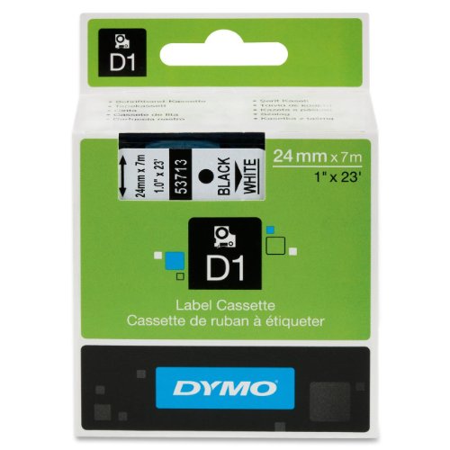 DYMO 53713 D1 Tape Cartridge for Dymo Label Makers, Created Specifically for Your LabelManager and LabelWriter Duo Label Makers, 1-Inch x 23 Feet, Black on White, Pack of 5