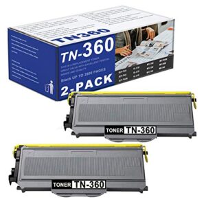 2 pack tn-360 tn360 black toner cartridge replacement for brother hl-2120 2125 2140 2150 2150n 2170 2170w mfc-7040 7345dn 7345n 7440 7320 7340 7440n 7840 7840w dcp-7030 7040 7045n printer.