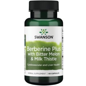 swanson berberine plus with bitter melon & milk thistle – 3-in-1 formula 60 caps
