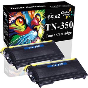 2-pack colorprint compatible toner cartridge replacement for brother tn350 tn-350 tn 350 used for dcp-7020 hl-2040 hl-2070n mfc-7220 mfc 7225n 7420 mfc-7820n intellifax 2820 2920 printer (2x black)