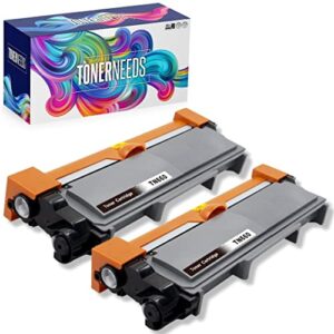tonerneeds tn 660 toner cartridge – black ink replacement cartridges for tn660 & tn630 – high yield use – compatible with brother printer hl-l2300d, hl-l2340dw, mfc-l2680w, mfc-l2740dw – (pack of 2)
