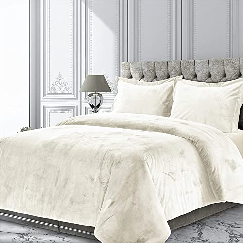 Cotton Home Depot Luxurious Crinkle Crushed 500 GSM Ivory 92'' x 106'' Venice Velvet Lush King Bedding Comforter Sherpa Quilt Duvet Insert