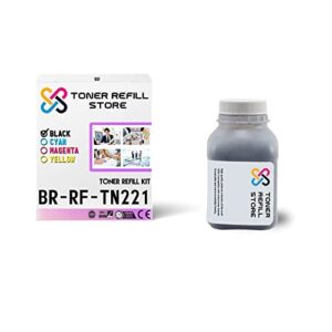 toner refill store compatible toner refill kit replacement for brother tn221 tn221bk works with brother hl-3140cw 3170cdw 3180cdw, mfc-9130cw 9330cdw 9340cdw printers (black, 1 pack) – 2,500 pages