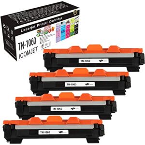 icomjet compatible toner cartridge replacement for brother tn1060 tn-1060 work for brother hl-1110 hl-1110e hl-1112 mfc-1810 mfc-1810e mfc-1910w dcp-1510 dcp-1512 dcp-1610w (4black)