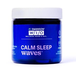 swanson wio™ calm sleep waves™ calmly fall asleep, less stress, mental wellness with melatonin, valerian root, gaba, gluten free, vegan – 4 oz bottle, 30 tri-layer tablets (30-day supply)