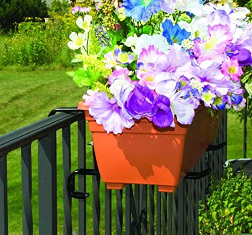 Home Depot Vigoro 3-in-1 Metal Deck Plant Bracket, Planter Box Hanger, Holds 30 lbs