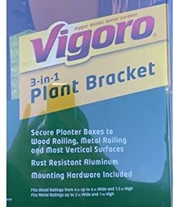 Home Depot Vigoro 3-in-1 Metal Deck Plant Bracket, Planter Box Hanger, Holds 30 lbs