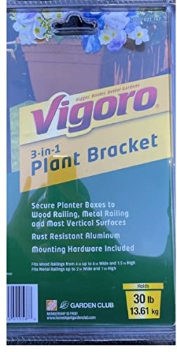 Home Depot Vigoro 3-in-1 Metal Deck Plant Bracket, Planter Box Hanger, Holds 30 lbs