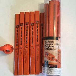 Carpenter Pencil and Carpenter Pencil Sharpener The Home Depot 10pk (10 Pk with Sharpener)