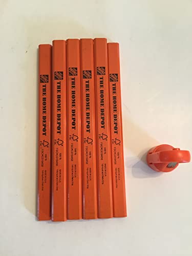 Carpenter Pencil and Carpenter Pencil Sharpener The Home Depot 10pk (10 Pk with Sharpener)