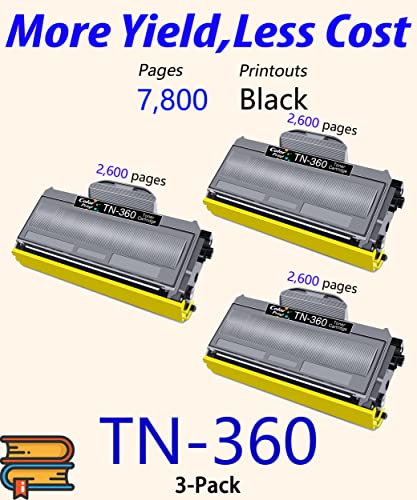 3-Pack ColorPrint Compatible TN360 Toner Cartridge Replacement for Brother TN360 TN330 TN-330 Work with HL-2140 HL-2170W MFC-7340 MFC-7440N MFC-7345N MFC-7840W DCP-7030 DCP-7040 Printer (Black)