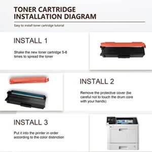 DRAWN TN-436 TN436 Toner Cartridges Compatible TN436BK/C/M/Y TN436 Super High Yield Toner Replacement for Brother HL-L8360CDW HL-L8260CDW MFC-L8900DW L8610CDW Printer,(5Pack,2BK/1C/1M/1Y)