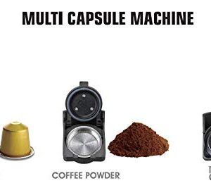 FRIGIDAIRE ECMN103-BLACK Multi Capsule Compatible Coffee Maker-Nespresso Dolce Gusto and Grounds, Black