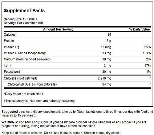 Swanson Chlorella 194 mg 1500 Tabs 2 Pack