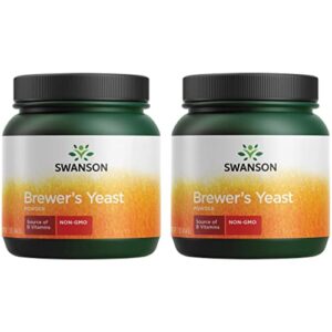 swanson 100% pure brewer’s yeast powder gmo-free 1 lb (454 g) pwdr (2 pack)