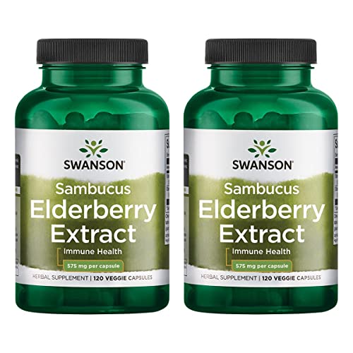 Swanson Sambucus Elderberry Extract 575 mg 120 Veg Caps 2 Pack