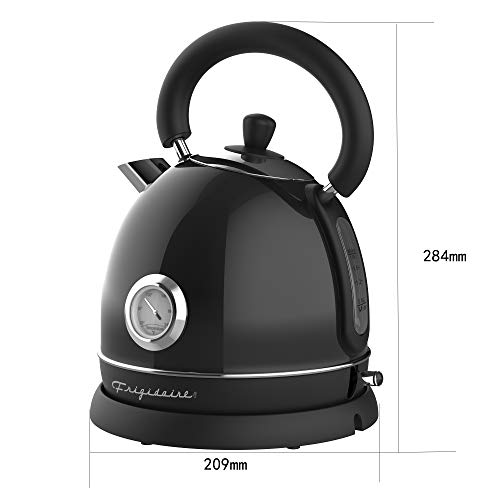 Frigidaire ETO102-BLACK, 2 Slice Toaster, Retro Style, 900w, Black & Retro Electric Water Kettle Stainless Steel 1.8l, Fast Boiling, Bpa-free, Black