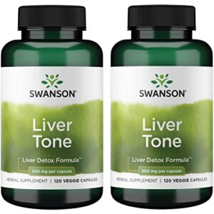 swanson liver tone liver detox formula 300 milligrams 120 veg capsules (2 pack)