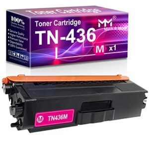 mm much & more compatible toner cartridge replacement for brother tn 436 tn-436 tn433 tn431 to use for mfc-l8900cdw mfc-l8610cdw hl-l8360cdwt hl-l8360cdw hl-l9310cdw mfc-l9570cdw printers (magenta)