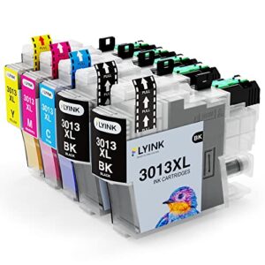 flyink ink cartridge bk/c/m/y replacement for brother lc3013 lc3011 3013 3011 for brother mfc-j491dw mfc-j895dw mfc-j690dw mfc-j497dw printers (5pack)