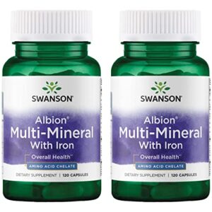 swanson albion chelated multi-mineral glycinate 120 capsules (2 pack)