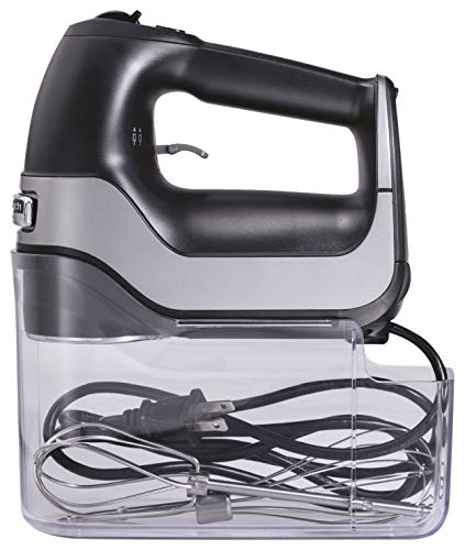 Hamilton Beach Professional 5-Speed Electric Hand Mixer with High-Performance DC Motor, Slow Start, Snap-On Storage Case, Stainless Steel Beaters & Whisk, Black (62651)