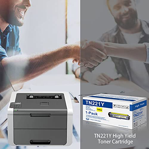 2-Yellow TN 221Y Toner Cartridge Replacement for Brother TN221Y TN-221 MFC-9130CW HL-3140CW HL-3170CDW HL-3180CDW MFC-9330CDW MFC-9340CDW Printer