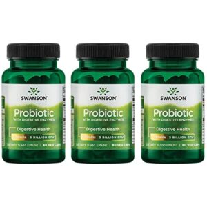 swanson probiotic with digestive enzymes 5 billion cfu 60 veg capsules (3 pack)