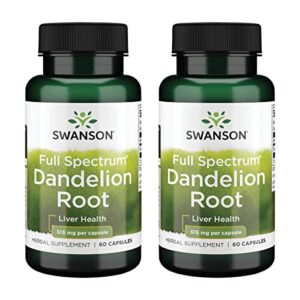 swanson dandelion root 515 milligrams 60 capsules (2 pack)