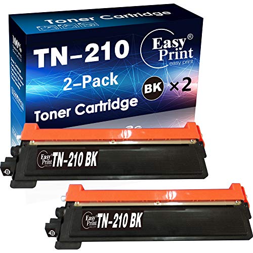 EASYPRINT (2-Pack of Black) Compatible Black TN210 Toner Cartridge TN-210 Used for Brother HL-3040CN, HL-3045CN, HL-3070CW, HL-3075CW, MFC-9010CN, MFC-9120CN, MFC-9125CN, MFC-9325CW, MFC-9320CW