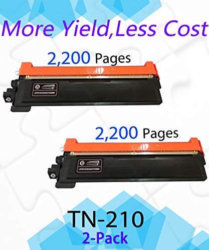 EASYPRINT (2-Pack of Black) Compatible Black TN210 Toner Cartridge TN-210 Used for Brother HL-3040CN, HL-3045CN, HL-3070CW, HL-3075CW, MFC-9010CN, MFC-9120CN, MFC-9125CN, MFC-9325CW, MFC-9320CW