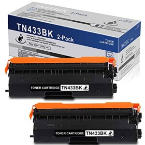 vit 2 pack tn433 tn-433 tn433bk tn-433bk black high yield toner compatible toner cartridge replacement for brother mfc-l8610cdw l8690cdw l8900cdw l970cdwt l9570cdw dcp-l8410cdw printer