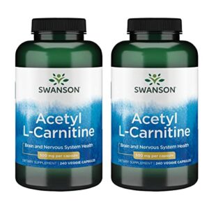 swanson acetyl l-carnitine 500 milligrams 240 veg capsules (2 pack)