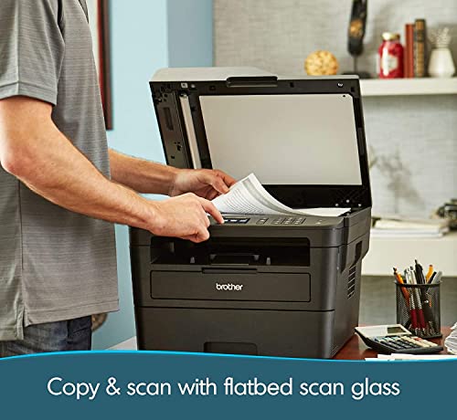 Brother MFC-L2750DW Monochrome Laser Printer All-in-One with Wireless, Auto 2-Sided Printing, Print Scan Copy, 2400 x 600 dpi, 36ppm, 250-sheet, Works with Alexa - Bundle with JAWFOAL Printer Cable