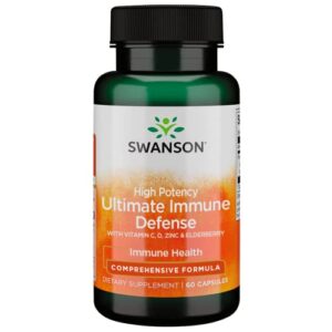 swanson high potency ultimate immune defense with c, d, zinc & elderberry 60 caps