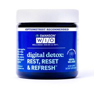 swanson wio™ digital detox: rest, reset & refresh™ sleep better, blue light defense, mental wellness, less stress, lutein, zeaxanthin, lutemax® – 4 oz bottle with 30 softgels (30-day supply)