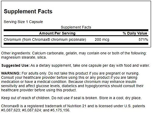 Swanson Chromium Picolinate 200 mcg 60 Capsules (2 Pack)