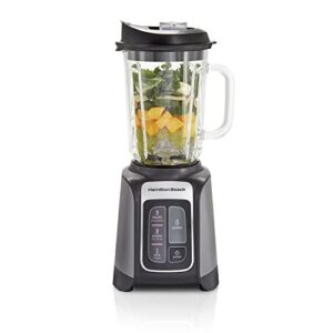 hamilton beach powermax professional-performance blender for shakes and smoothies, puree and ice crush, 48oz bpa-free glass jar, 1680 watts, stainless steel blades (58600)