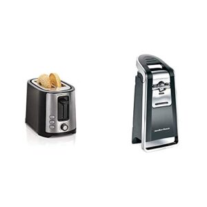 hamilton beach 2 slice extra wide slot toaster with shade selector & (76606za) smooth touch electric automatic can opener with easy push down lever, extra tall, black and chrome