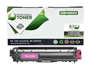 renewable toner tn-225m compatible high yield replacement for brother tn225 tn225m | for use in dcp-9020cdn hl-3140cw hl-3170cdw hl-3150cdn hl-3180cdw mfc-9130cw mfc-9330cdw mfc-9340cdw (magenta)