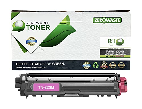 Renewable Toner TN-225M Compatible High Yield Replacement for Brother TN225 TN225M | for Use in DCP-9020cdn HL-3140cw HL-3170cdw HL-3150cdn HL-3180cdw MFC-9130cw MFC-9330cdw MFC-9340cdw (Magenta)