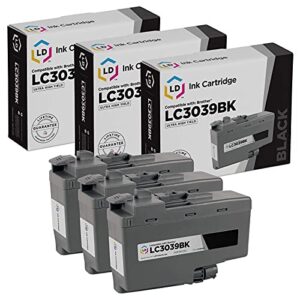 ld compatible ink cartridge replacements for brother lc3039bk ultra high yield (black, 3-pack)